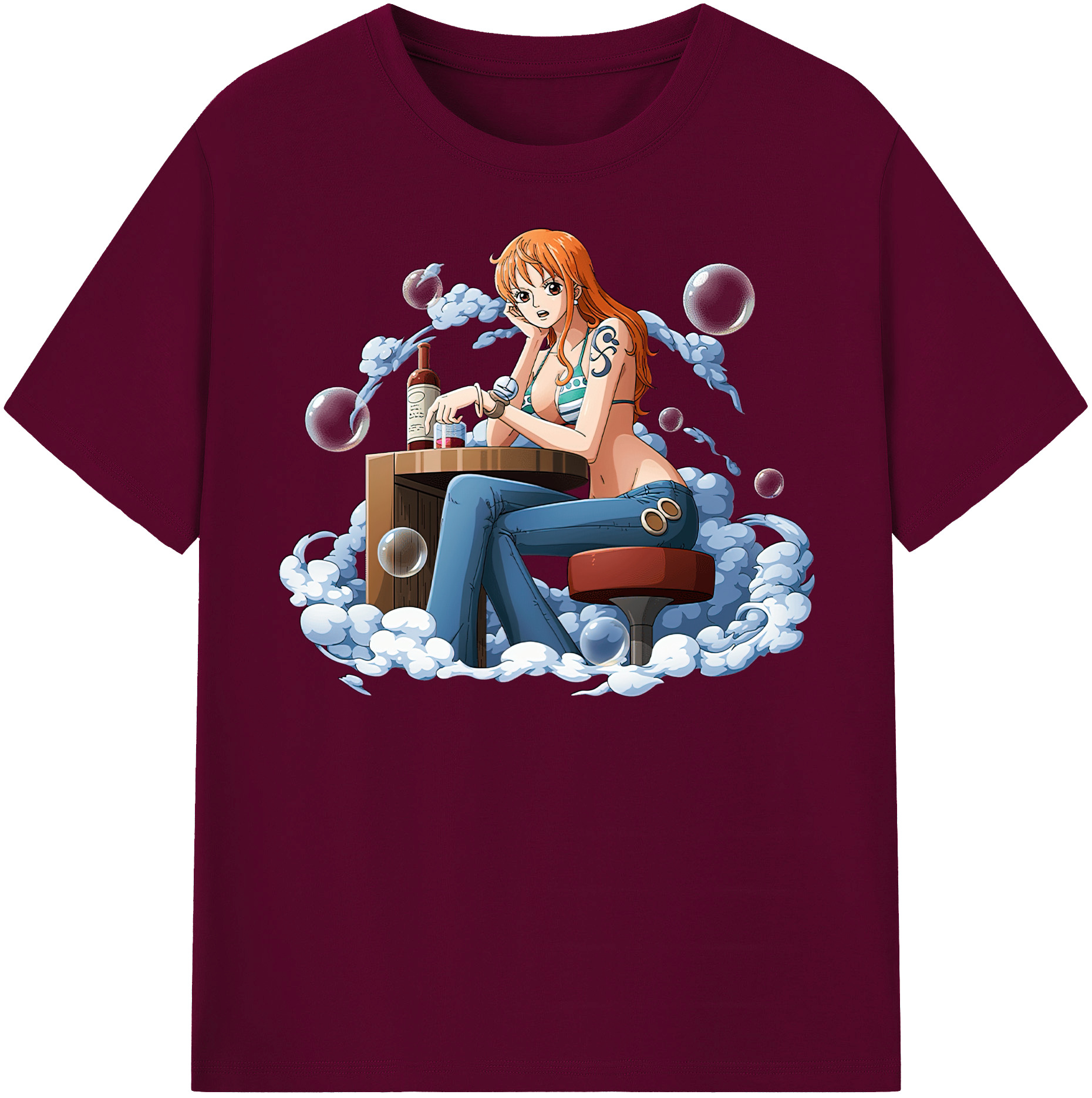 （画像用） ワンピース ナミ ONE PIECE Nami レディースカジュアルプリントTシャツ（綿100％）